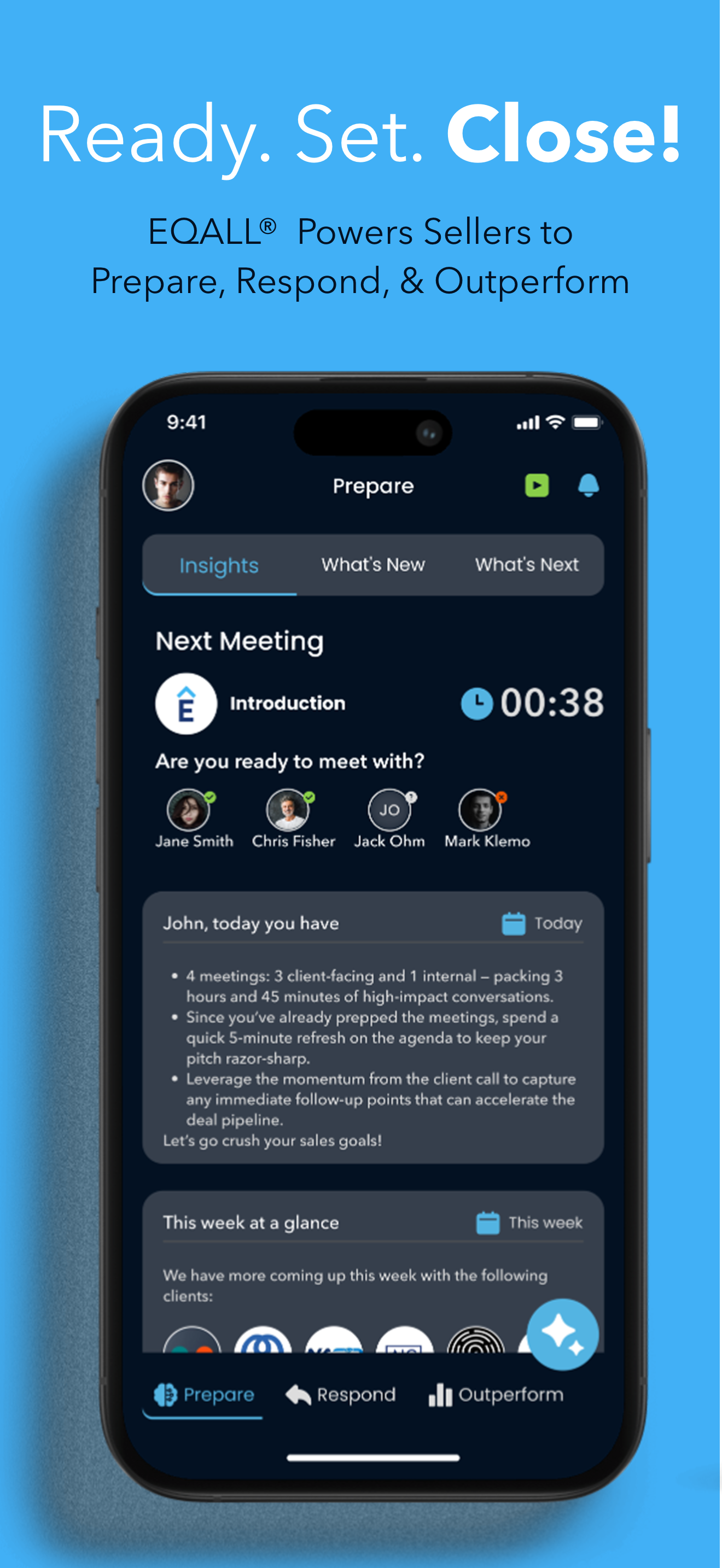 Today's meetings dashboard